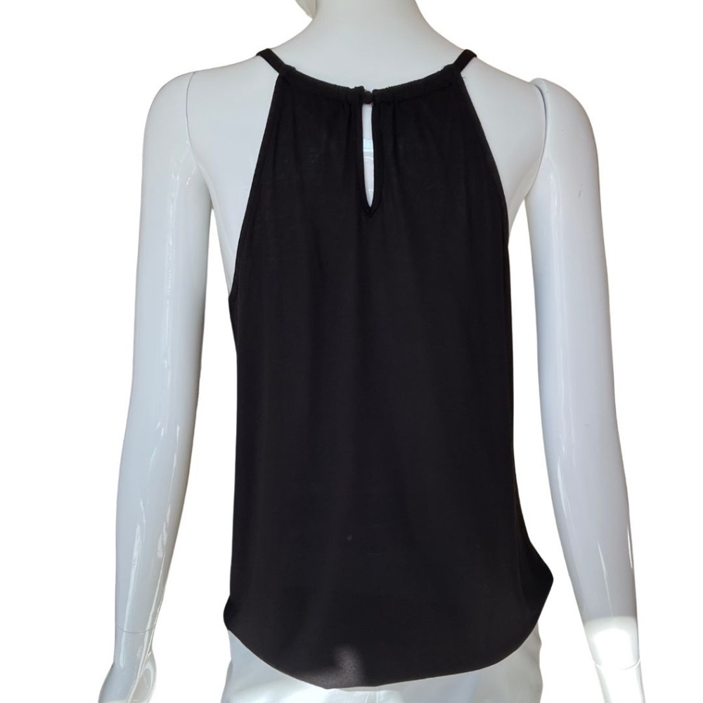 INC International Concepts Black Silver Sequin Trim Relaxed Fit Tank Top Size Sm - Picture 5 of 6